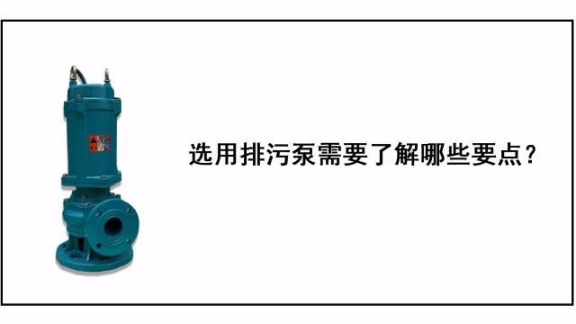 選用排污泵需要了解哪些要點？